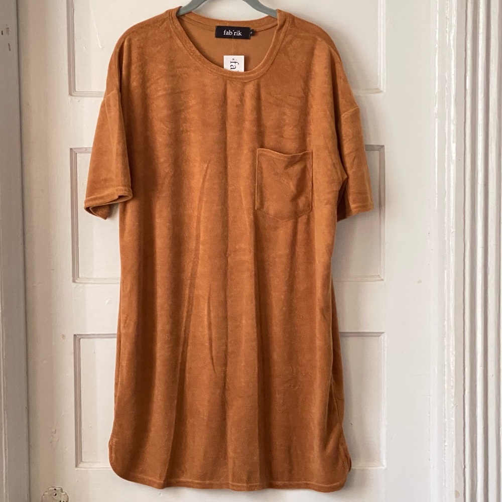 Fab’rik Camel Myra T-Shirt Dress Size Large NWT